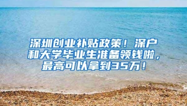 深圳创业补贴政策！深户和大学毕业生准备领钱啦，最高可以拿到35万！