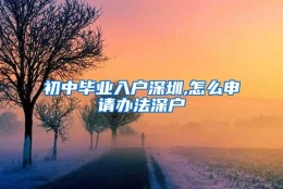 初中毕业入户深圳,怎么申请办法深户