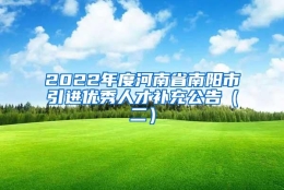 2022年度河南省南阳市引进优秀人才补充公告（二）