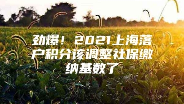 劲爆！2021上海落户积分该调整社保缴纳基数了