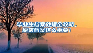 毕业生档案处理全攻略，原来档案这么重要！