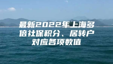 最新2022年上海多倍社保积分、居转户对应各项数值