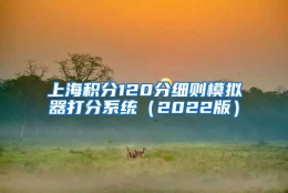 上海积分120分细则模拟器打分系统（2022版）