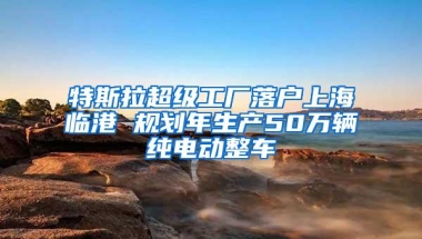 特斯拉超级工厂落户上海临港 规划年生产50万辆纯电动整车