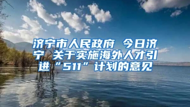 济宁市人民政府 今日济宁 关于实施海外人才引进“511”计划的意见