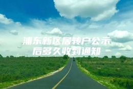 浦东新区居转户公示后多久收到通知