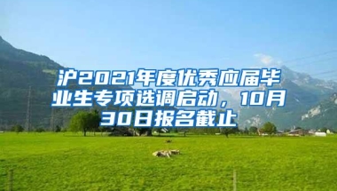 沪2021年度优秀应届毕业生专项选调启动，10月30日报名截止