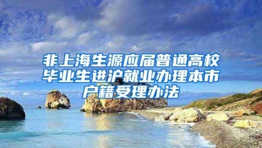 非上海生源应届普通高校毕业生进沪就业办理本市户籍受理办法