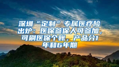 深圳“定制”专属医疗险出炉：医保参保人可参加，可刷医保个账，产品分1年和6年期