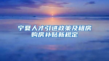 宁夏人才引进政策及租房购房补贴新规定