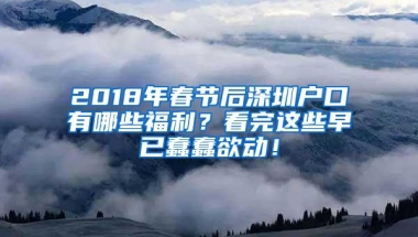 2018年春节后深圳户口有哪些福利？看完这些早已蠢蠢欲动！