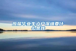 应届毕业生入户深圳要什么条件