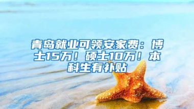 青岛就业可领安家费：博士15万！硕士10万！本科生有补贴