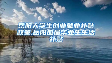 岳阳大学生创业就业补贴政策,岳阳应届毕业生生活补贴