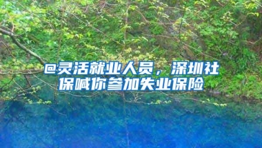 @灵活就业人员，深圳社保喊你参加失业保险