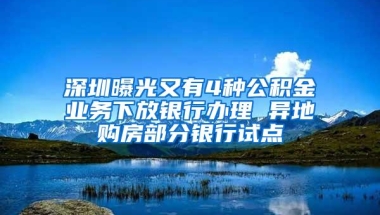 深圳曝光又有4种公积金业务下放银行办理 异地购房部分银行试点