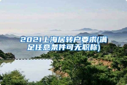 2021上海居转户要求(满足任意条件可无职称)