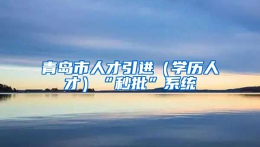 青岛市人才引进（学历人才）“秒批”系统