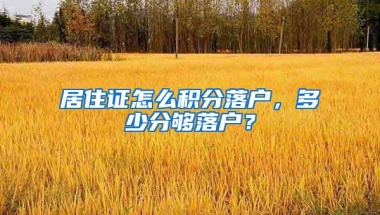 居住证怎么积分落户，多少分够落户？