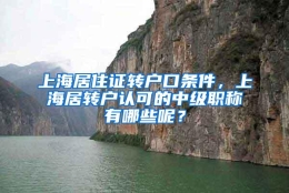 上海居住证转户口条件，上海居转户认可的中级职称有哪些呢？