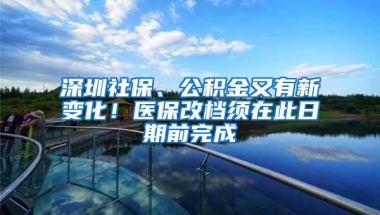 深圳社保、公积金又有新变化！医保改档须在此日期前完成