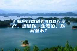 上海户口本科男300万资产，追随你一生漂泊，你同意不？