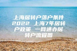 上海居转户落户条件2022 上海7年居转户政策 一网通办居转户流程图