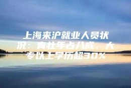 上海来沪就业人员状况：青壮年占八成、大专以上学历超30%