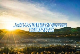 上海人才引进政策2019 省部级奖励