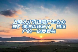 上海人才引进落户怎么办理？详细流程来了，想落户的一定要看完