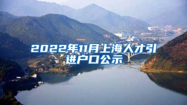 2022年11月上海人才引进户口公示