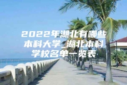 2022年湖北有哪些本科大学_湖北本科学校名单一览表