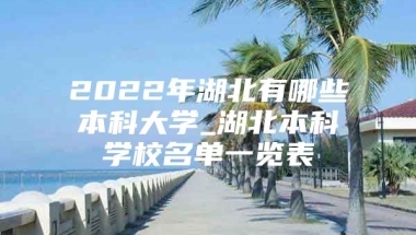 2022年湖北有哪些本科大学_湖北本科学校名单一览表