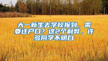 大一新生去学校报到，需要迁户口？这2个利弊，许多同学不明白