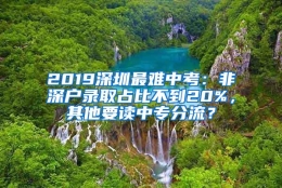 2019深圳最难中考：非深户录取占比不到20%，其他要读中专分流？