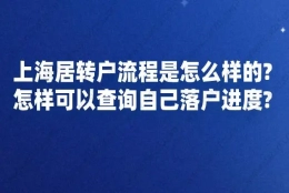 上海居转户流程是怎么样的？怎样可以查询自己落户进度？