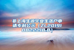 非上海生源毕业生落户申请专利公示（ZL201910822218.8）