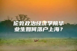 伦敦政治经济学院毕业生如何落户上海？