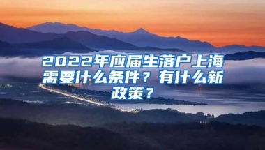 2022年应届生落户上海需要什么条件？有什么新政策？