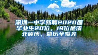 深圳一中学新聘2020届毕业生20位，19位是清北硕博，简历全曝光