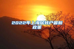 2022年上海居转户最新政策