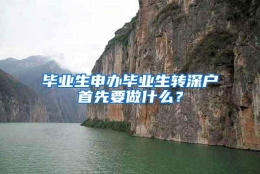 毕业生申办毕业生转深户首先要做什么？