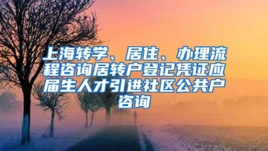 上海转学、居住、办理流程咨询居转户登记凭证应届生人才引进社区公共户咨询