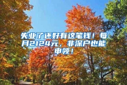 失业了还好有这笔钱！每月2124元，非深户也能申领！