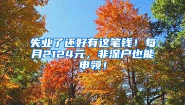 失业了还好有这笔钱！每月2124元，非深户也能申领！