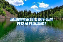 深圳自考本科需要什么条件以及具体流程？