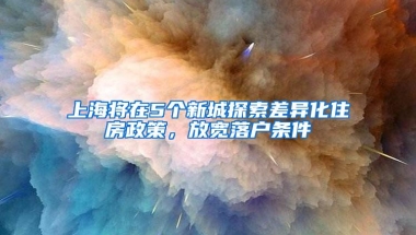 上海将在5个新城探索差异化住房政策，放宽落户条件