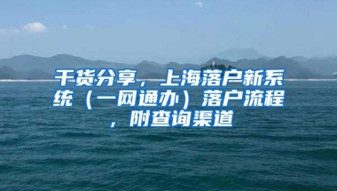 干货分享，上海落户新系统（一网通办）落户流程，附查询渠道