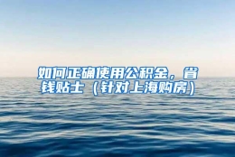 如何正确使用公积金，省钱贴士（针对上海购房）