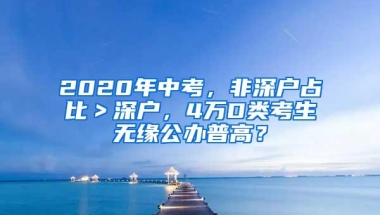 2020年中考，非深户占比＞深户，4万D类考生无缘公办普高？